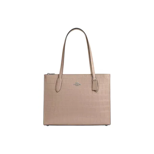 COACH Кожа Тоут Сумка Сумка для покупок Сумка на плечо Сумка Большая Женская Светлый Умбра