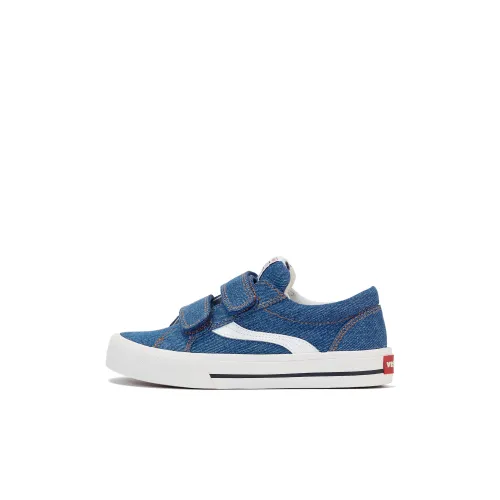 Vision Street Wear Astley Pro Slip-resistant Abrasion-resistant Low Top Kids Canvas Shoes Denim Blue Baby