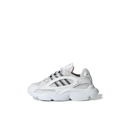 Adidas Originals Ozmillen Slip Резистентный к истиранию Низкий Топ KIDS Lifestyle Shoes Серый Белый Детский