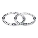 Серый Кубинский браслет в форме ромба, парный комплект