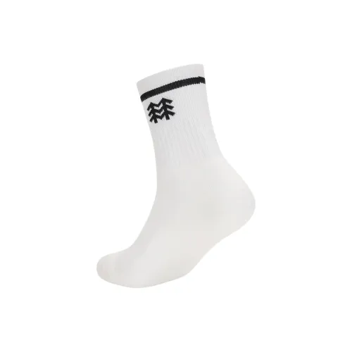 KOLON SPORT Evergreen Easy MID CREW Socks Unisex 1 Pack White