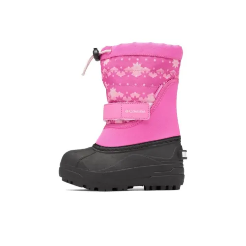 Columbia Powderbug Plus 2 Водонепроницаемый Термостойкий Против скольжения Высокий Колено Детские ботинки Розовый Для детей 3-7 лет