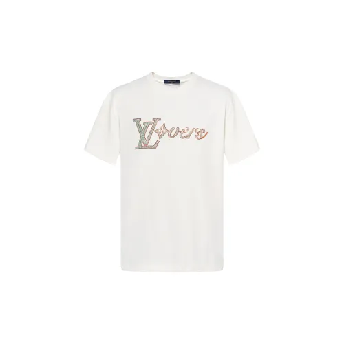 LOUIS VUITTON Логотип с принтом круглый вырез пуловер короткий рукав рубашка мужская цвет сливовый