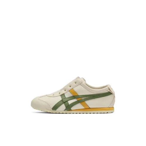 Onitsuka Tiger MEXICO 66 Детская беговая обувь Низкий топ Коричневый Зеленый Желтый Для дошкольников