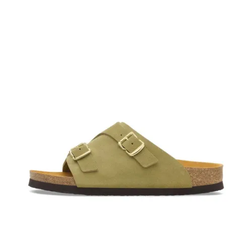 Birkenstock Устойчивые к истиранию Слипоны Унисекс Зеленые Узкие