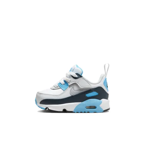Nike Air Max 90 Low Топ Обувь для малышей Белый синий серый Infant And Toddler