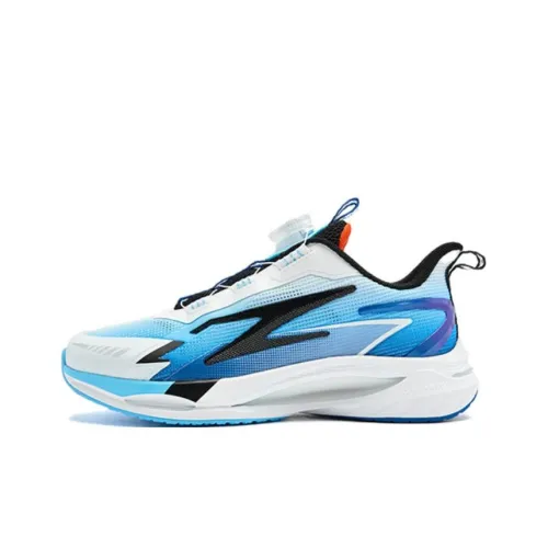 QIAODAN Easy Slip-Resistant Abrasion-Resistant Low Top Детская Беговая Обувь Белый Синий Подростки