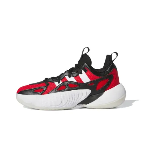 Adidas Trae Young 1,0 Детская баскетбольная обувь, низкий топ, свежий красный/облачный белый/основной черный, школьный возраст