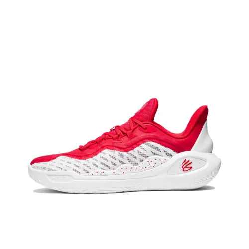 Under Armour Curry 11 противоскользящие устойчивые к истиранию низкий топ баскетбольные кроссовки унисекс белые красные