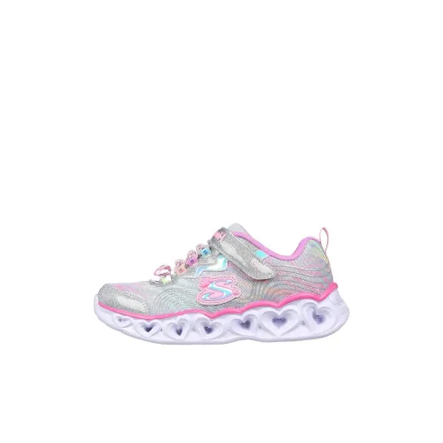 Skechers Kids S Lights Low Топ Детские беговые кроссовки Серебряный Детский