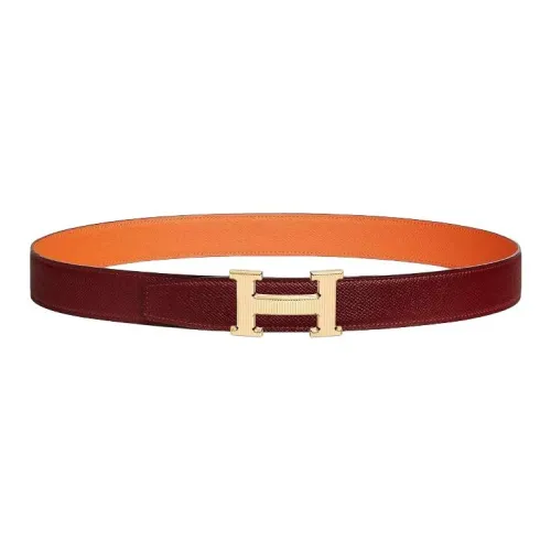 HERMES Телячья кожа Кожаные ремни Мужской Коричневый 3,2 см