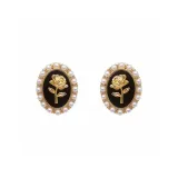 Розовые улучшенные заклепки для ушей - черные