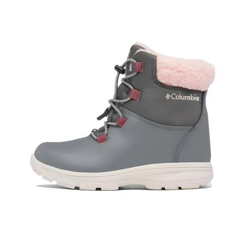 Columbia Moritza Slip-Resistant Waterproof Crew Детские ботинки Темно-серый Розовый Подростки