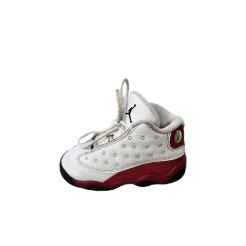 Jordan Air Jordan 13 Противоскользящая Устойчивая к истиранию Низкий Топ Обувь для малышей Белый Красный Для малышей и малышей