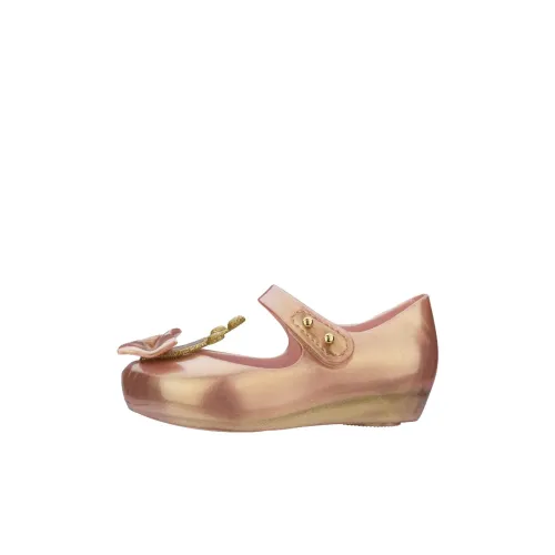 Melissa Low Топ Детская кожаная обувь Золотой Розовый для детей 3-7 лет