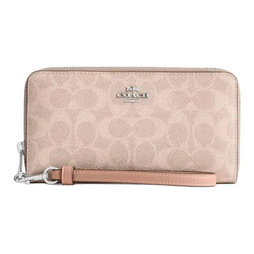COACH Покрытый холст Кошелек Маленький Женский Песочный