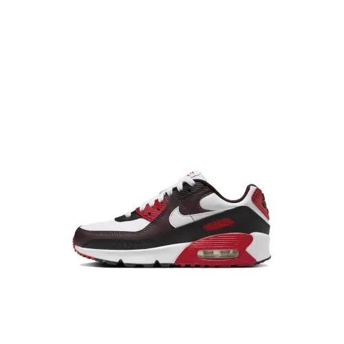 Nike Air Max 90 Детская беговая обувь Низкий топ Белый Черный Красный Kids