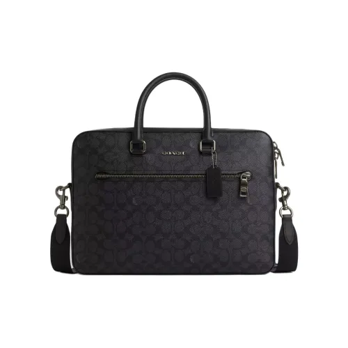 COACH ETHAN Покрытый холст Сумка через плечо Сумка Большая Мужская Черная