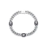 Серый кубинский браслет - 21 см