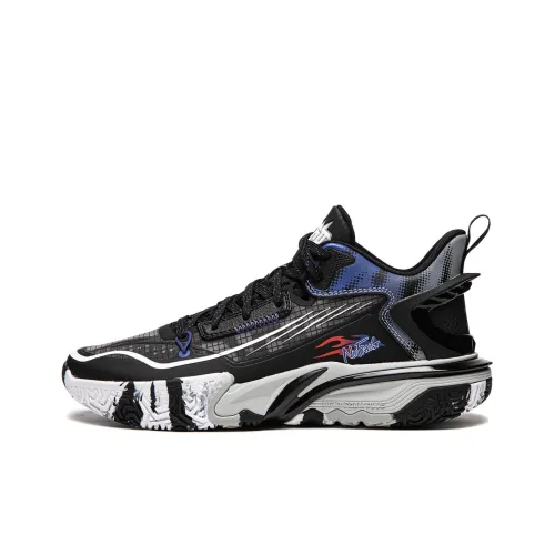 LINING YOUNG Некачественная Поддержка Низкий Топ Детские Баскетбольные Кроссовки Черный