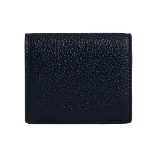 COACH Billfold Wallet Утонченный Каменная Кожа Монетница Мини Мужской Полночь Морской Синий