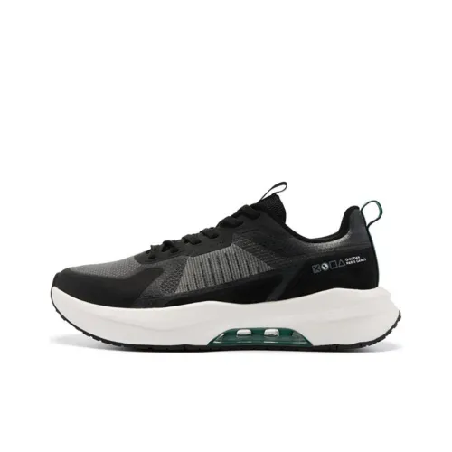 QIAODAN Slip-resistant Abrasion-resistant Low Top Беговые кроссовки Мужские Черный Белый