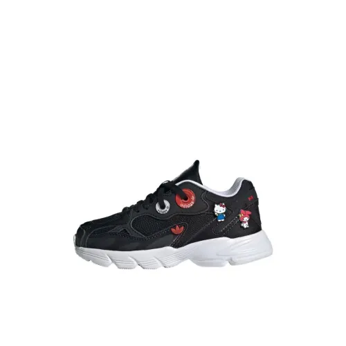 Adidas Originals Astir Повседневная Детская Обувь Низкий Топ Основной Черный/Облачный Белый/Ярко-Красный Для Детского Возраста