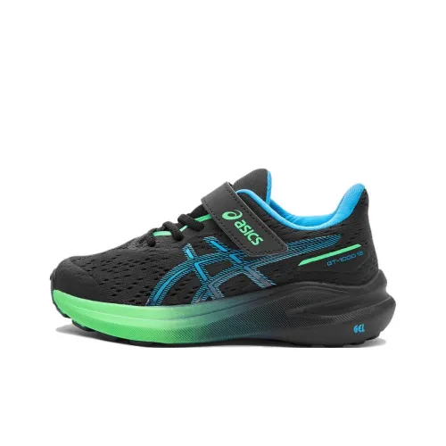 Asics GT 1000 13 Rebound Дышащий Support Низкий Топ Детская Беговая Обувь Черный Зеленый