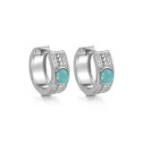 Серьги из стерлингового серебра - винтажные, синие (пара)