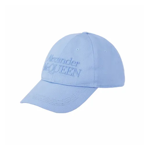 Alexander McQueen Хлопковые кепки Светло-синие Мужские