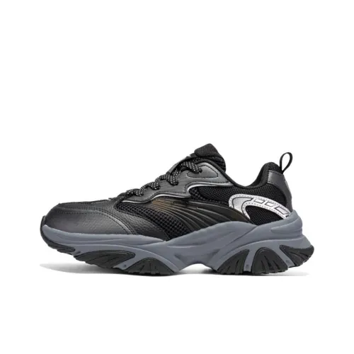 361° Амортизирующие подошва Устойчивая к истиранию Низкий топ Беговые кроссовки Женские Черный