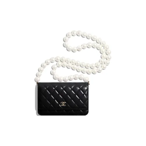 CHANEL WOC Телячья кожа Сумка через плечо Большая Унисекс Черная
