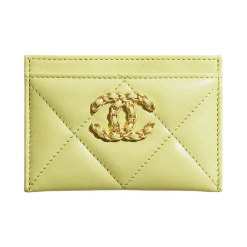 CHANEL 19Bag Lambskin Кожаный кошелек для карт Кошелек для карт Женский Зеленый