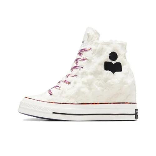 ISABEL MARANT x Converse Chuck 70 Slip-on Устойчивый к истиранию Высокий топ Скейтборд Кроссовки Унисекс Белый