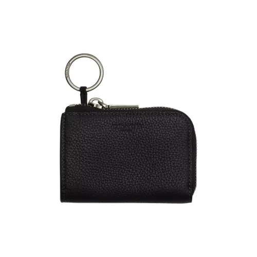 COACH Pebble Leather Key Pouch Mini Men's Black