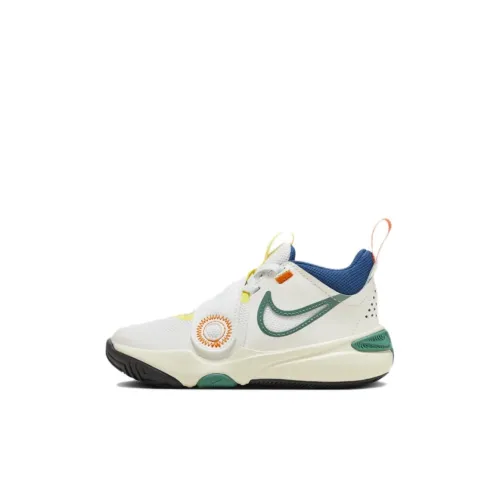 Nike Team Hustle D 11 Амортизация Поддержка Низкий Топ Беговые кроссовки Экрю Детские