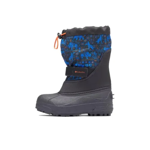 Columbia Powderbug Plus 2 Водонепроницаемый Термический Легкий Колено Высокие Детские ботинки Черный Синий Детские 3-7 лет
