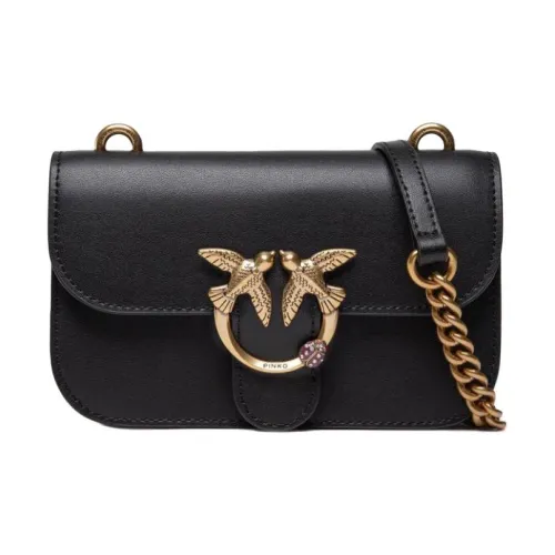 PINKO SIMPLY Кожа Swallow Сумка Курьерская сумка Сумка через плечо Обычный Женский Черный