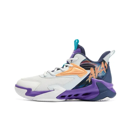 QIAODAN Детские баскетбольные кроссовки Low Top Jordan - Белый/Пыльно-синий Унисекс