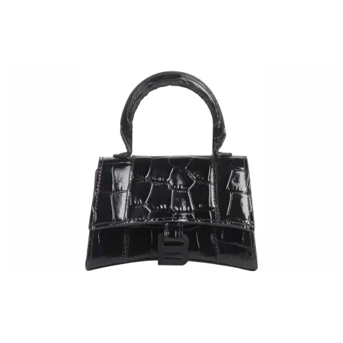 Balenciaga Сумка из коровьей кожи Hourglass Мини-сумка Женская Черная