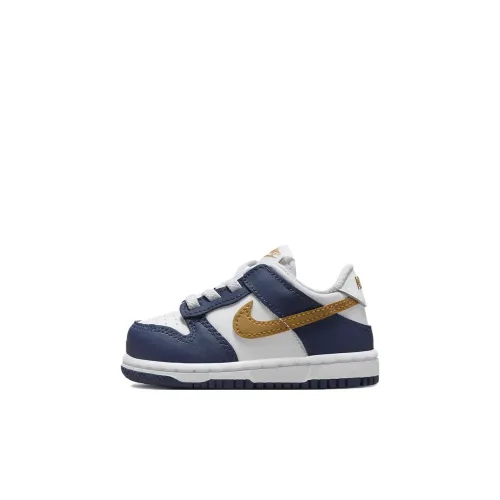 nike Dunk Slip-Resistant Abrasion-Resistant Низкий Топ Обувь для малышей Белый Синий Infant Wa Toddler