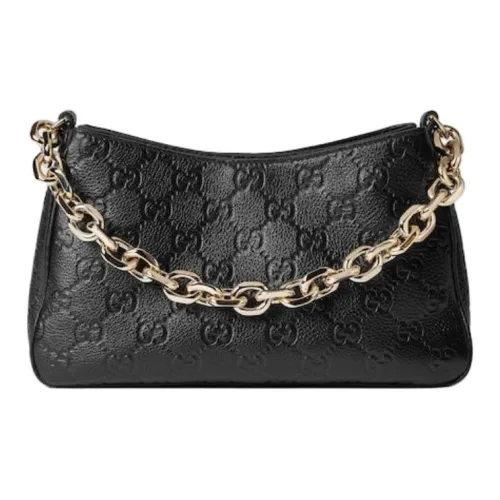 GUCCI GRAIN LEATHER Сумка через плечо Маленькая Женская Черная
