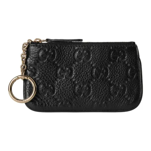 GUCCI GRAIN LEATHER Key Pouch Унисекс Черный