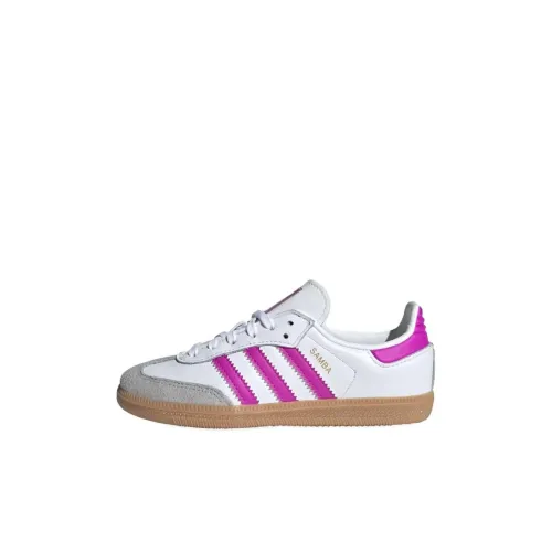 Adidas Originals SAMBA OG Low Топ Детские Скейтбординги Белый Фиолетовый Серый Дети Возраст 3-7 Лет