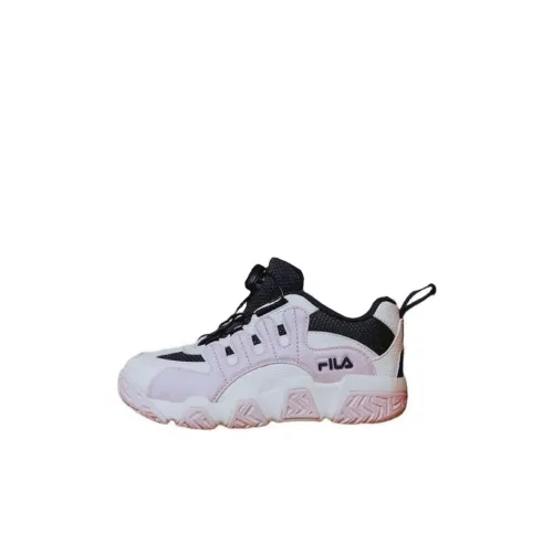 FILA KIDS Slip-resistant Abrasion-resistant Low Top Детская баскетбольная обувь Розовая Белая Для детей 3-7 лет
