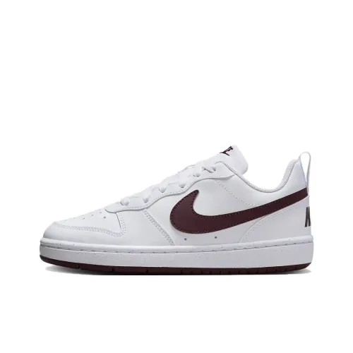 Nike Court Borough Slip Resistant Abrasion Resistant Низкий Топ Детские Скейтбординги Белый Кофейный