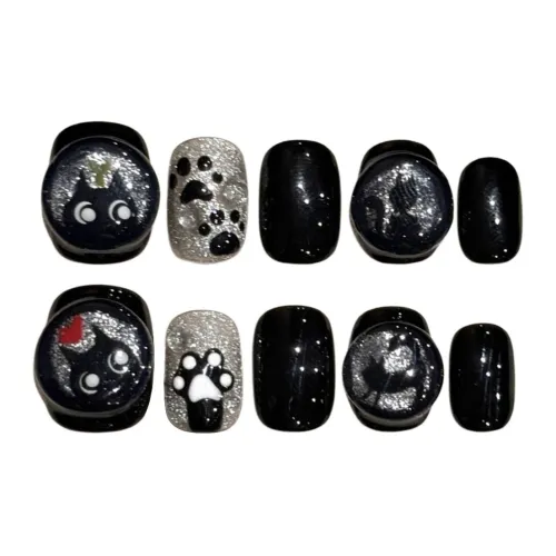 XIAMEIYU Ручной инструмент для ногтей с милым дизайном "Кошачий глаз" фальшивые ногти короткие квадратные и круглые 15 мм