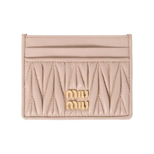 MIU MIU Лоскутное шитье кожа наппа держатель для карт женский светло-розовый