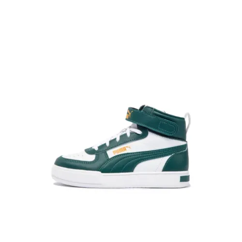 PUMA Caven MID Топ Детские Скейтбординги Белый зеленый желтый Дети 3-7 лет
