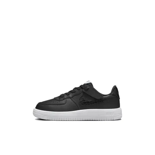 Nike Air Force 1 Slip Resistant Abrasion Resistant Низкий Топ Детские Скейтбординги Черный для детей 3-7 лет
